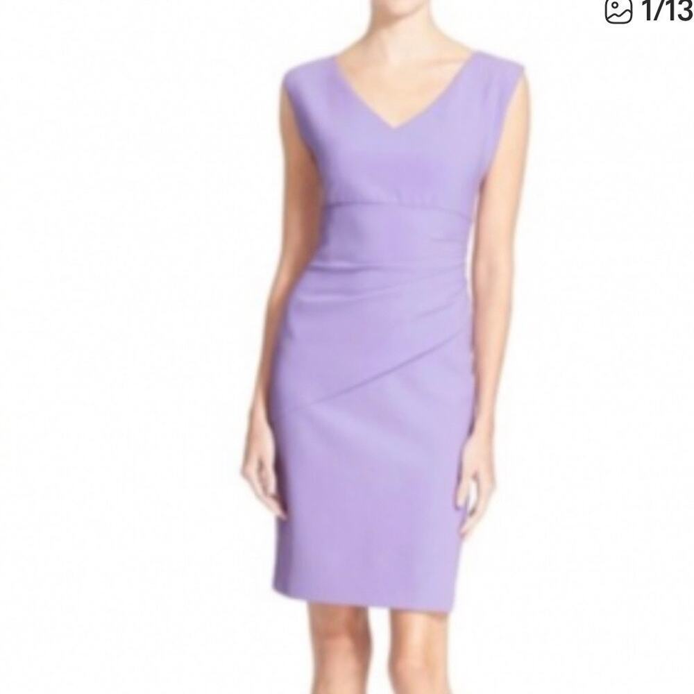 Diane Von Furstenberg Bevin Sheath Dress Lilac Purple Size 14 - Picture 2 of 8